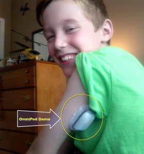 Toby tries a demo OmniPod